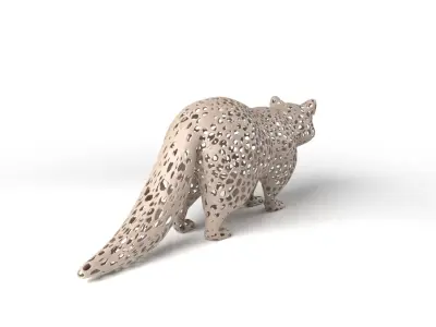 Raccoon Voronoi Low-poly 3D model