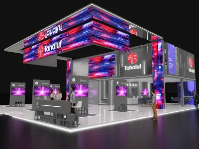 19 x16m Mezzanine Exhibition Stand All  side open  Low-poly 3D model