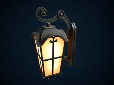 Stylized street light Low-poly 3D model