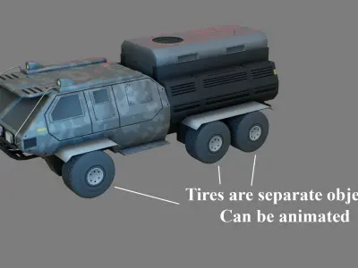 Sci-Fi Military Vehicle - Low Poly - Game Ready -PBR Low-poly 3D model