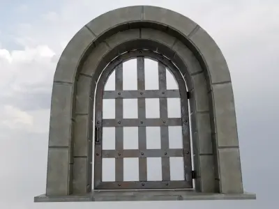 Medieval Metal Door Low-poly 3D model