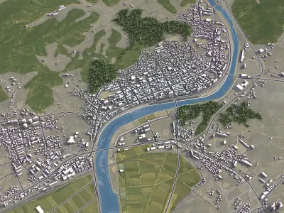 Yecheon - 3D City Model Low-poly 3D model