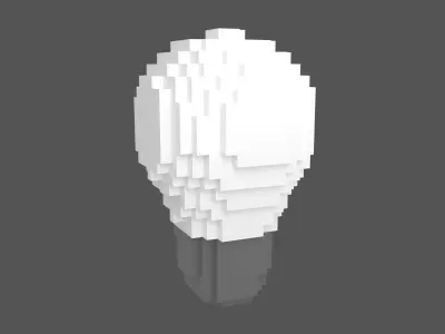 Voxel Light Bulb v1 001 Low-poly 3D model