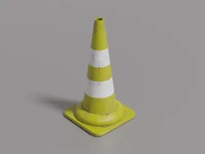 Traffic cone Low-poly 3D model 20