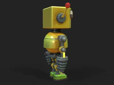 Stylized Robot 6 63 The Hot Low-poly 3D model