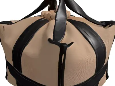 Stylish Canvas Drawstring Tote Bag Low-poly 3D model