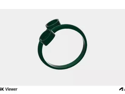 Woman Ring with Two Round Centre Stones 3D print model