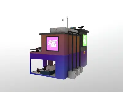 Cyberpunk City - Building 10 Low-poly 3D model