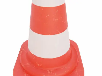 Traffic safety cone   Low-poly 3D model