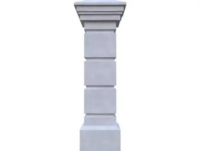 Classic White Architectural Pillar Column Low Poly PBR Low-poly 3D model
