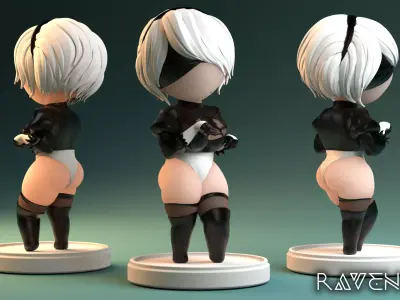 2B - Nier Fanart 3D print model 3D print model