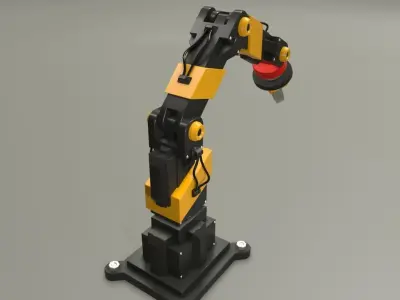 Industrial Robot Arm Low-poly 3D model