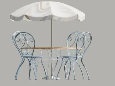 out door table set  Low-poly 3D model