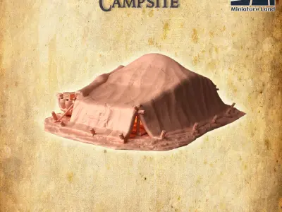 Desert Campsite Tabletop Terrain 28 MM 3D print model
