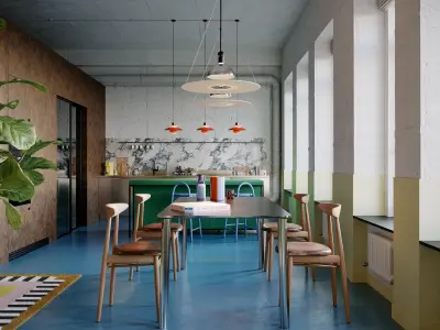 The PoP House - Interior Project 3d Model - Cinema4d- Corona 3D  Low-poly 3D model