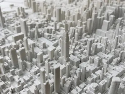 3D Manhattan NYC 3D Map City Landmark New York City Skyline Art 3D print model