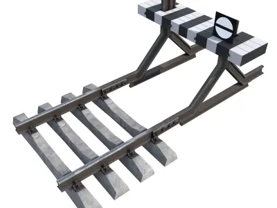 Railway dead-end stop 3D model