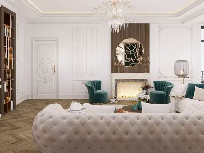 LIVING ROOM CLASSIC STYLE 3D model