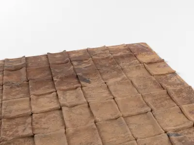 Patchwork leather rug 3D model