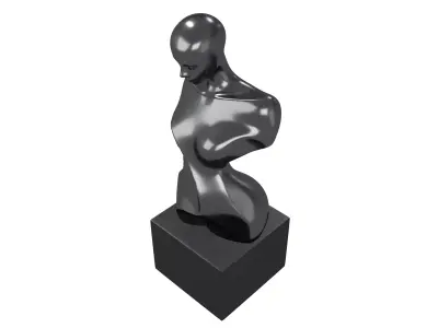 Abstract Woman Half Body Shape Sculpture v2 007 Low-poly 3D model