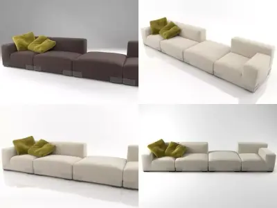 Plastics Duo Sofa 5 3D model
