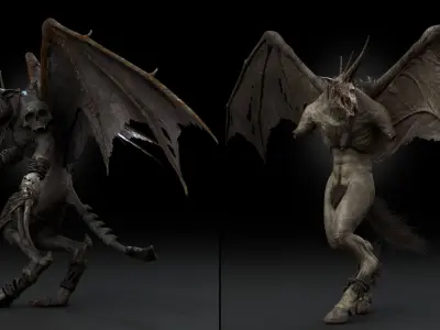 Ghostwing Rigged Game Ready Low-poly 3D model