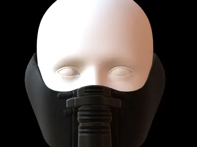 Gas mask helmet 3d model scifi Low-poly  Low-poly 3D model 146