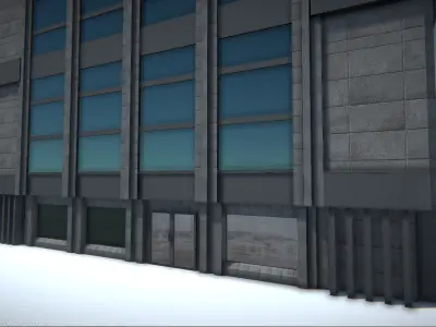 Modular Building Set Low-poly 3D model