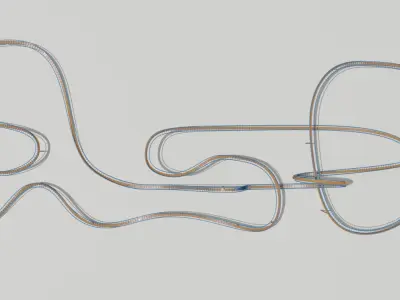 Rollercoaster train track Low-poly 3D model