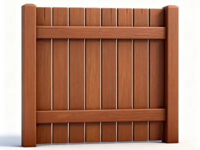 Stylized Simple Wooden Fence 3D Model 3D Model Low-poly 3D model