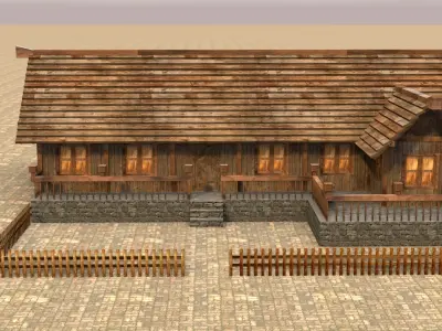 Medieval house sixteen 6 Low-poly 3D model