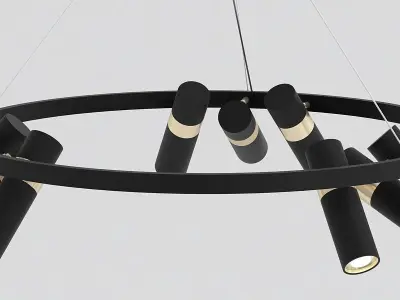 SPOOR chandelier with four lights hanging from it 3D model
