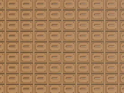 Ornate Light Wood Panels with Metal Handles PBR Seamless Texture
