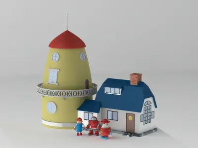 Flying House - House 3D model