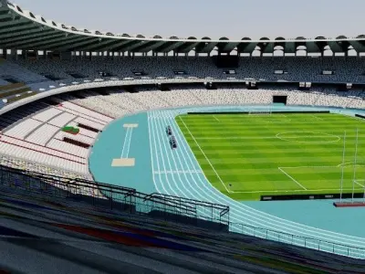 Zayed Sports City Stadium - Abu Dhabi Low-poly 3D model