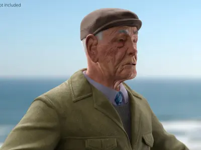  Mid-Century Male Casual Suit with Flat Cap 