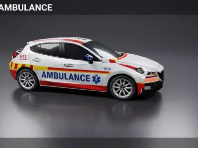 Modern Hatchback Ambulance Low-poly 3D model