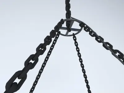 Chandelier wooden hanging light fixture 3D model