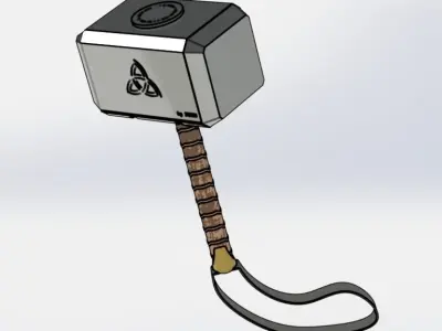 thor hammer 3D print model