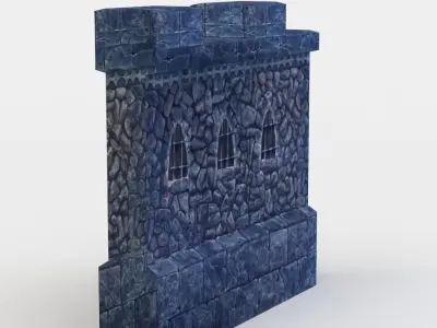 Masonry wall Low-poly 3D model