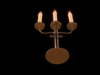 Gothic candle holder for 3 candles 3D model
