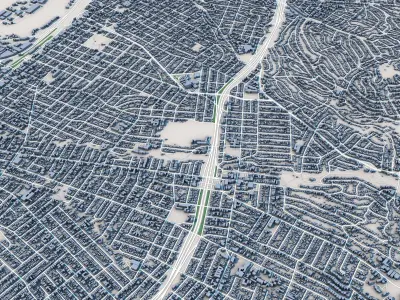 Oakland City California 3D model