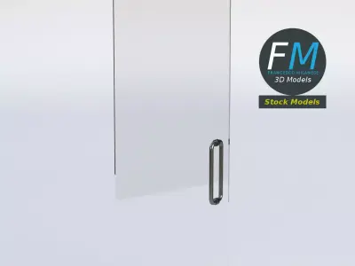 Frameless single glass door 3D model