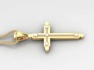 High Cross Pendant Light Gold 18K 4CP078 3D print model