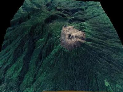Mount Merapi 3d terrain model Low-poly 3D model