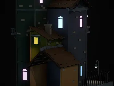 Low-poly building Low-poly 3D model purchase