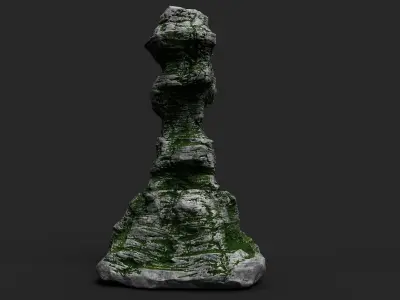 Mossy Cliff Rock 23-5 Low-poly 3D model