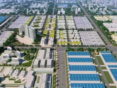 3D Industrial Park Animation 3D model