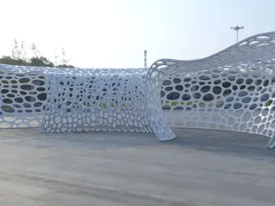 Futuristic pergola tunnel 3D model