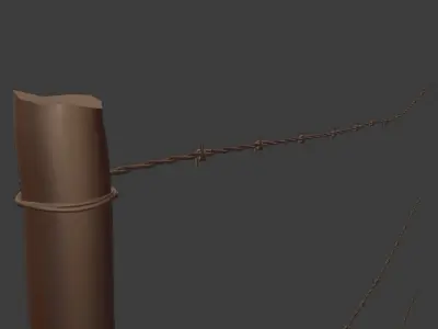 Barbed Wire  Low-poly 3D model